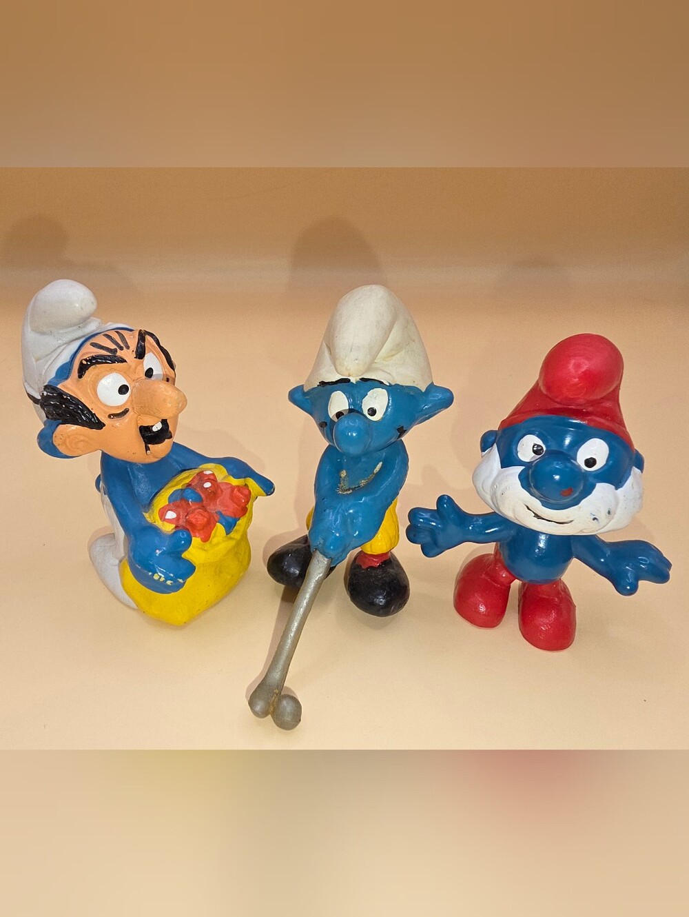Vintage Smurfs Peyo Schleich Figures Lot Gargamel Mask Golfer